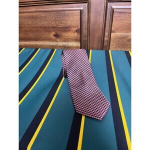 Jos. A. Bank Men's Traveler Orange Geometric Stain Resistant Silk Classic Tie